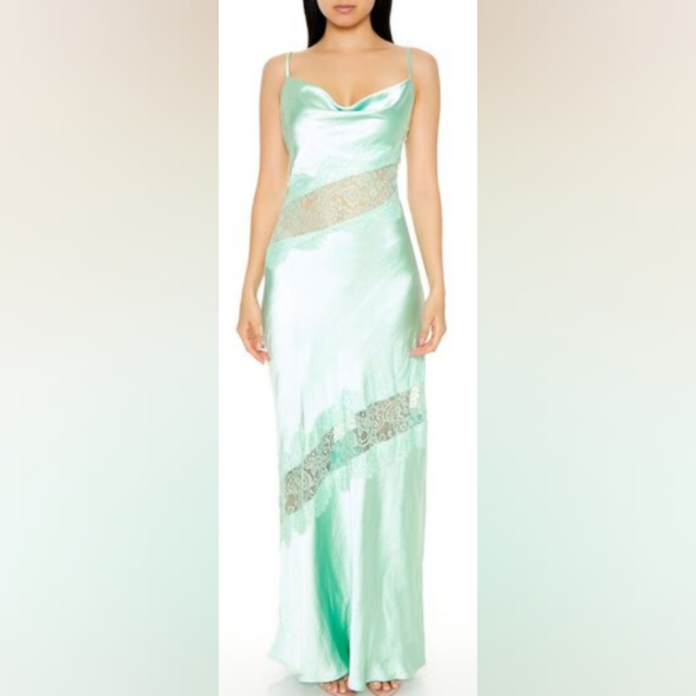Gallery image 4 for Forever 21 Satin & Lace Strappy Dress, Size Small