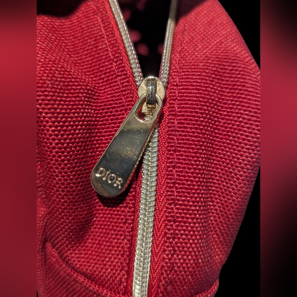 Gallery image 3 for Christian Dior Red Zippered Make-Up Bag