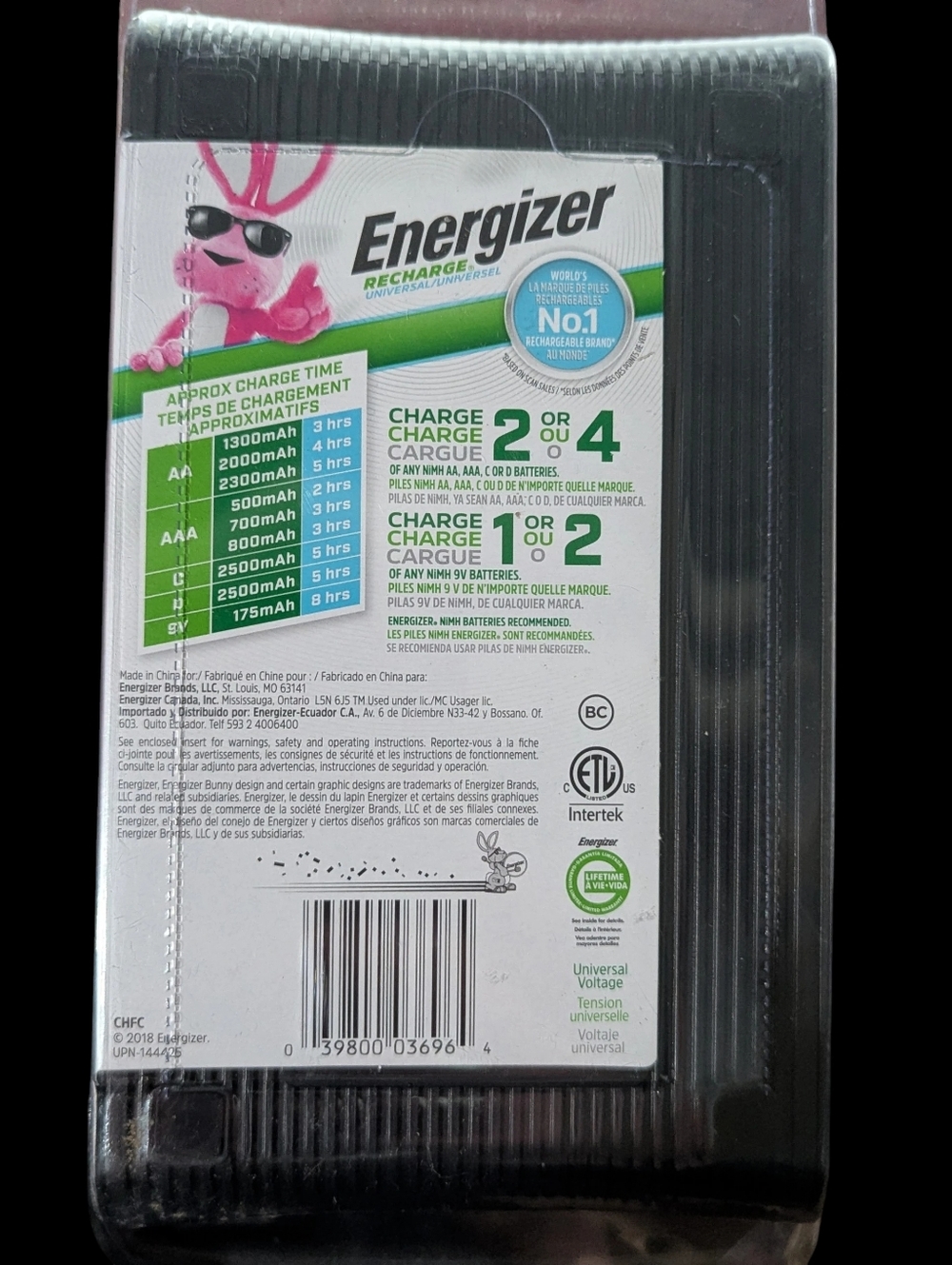 Gallery image 1 for Energizer Recharge Universal Battery Charger