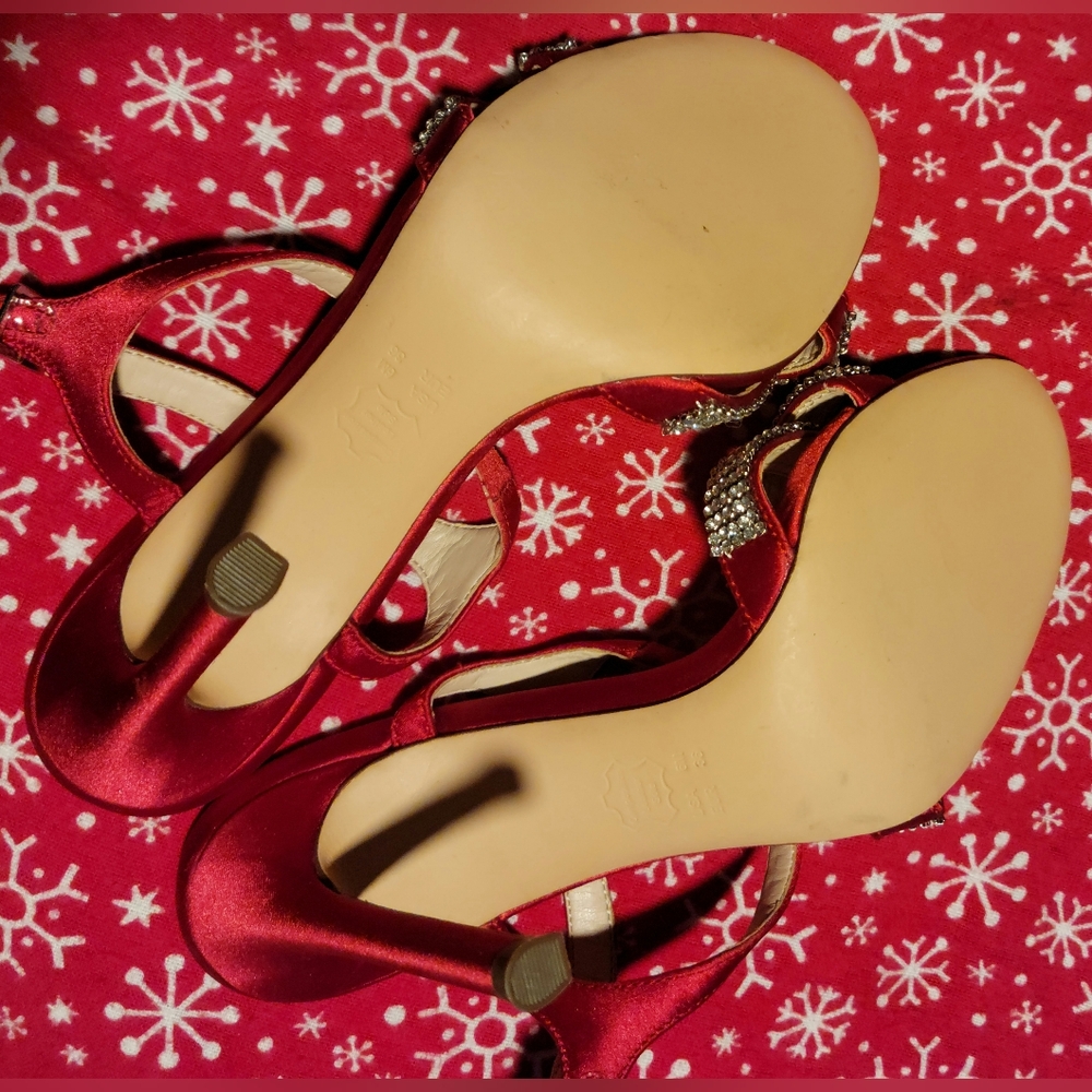 Gallery image 6 for Nina New York Satin Heels with Rhinestone Embellished Toe Straps