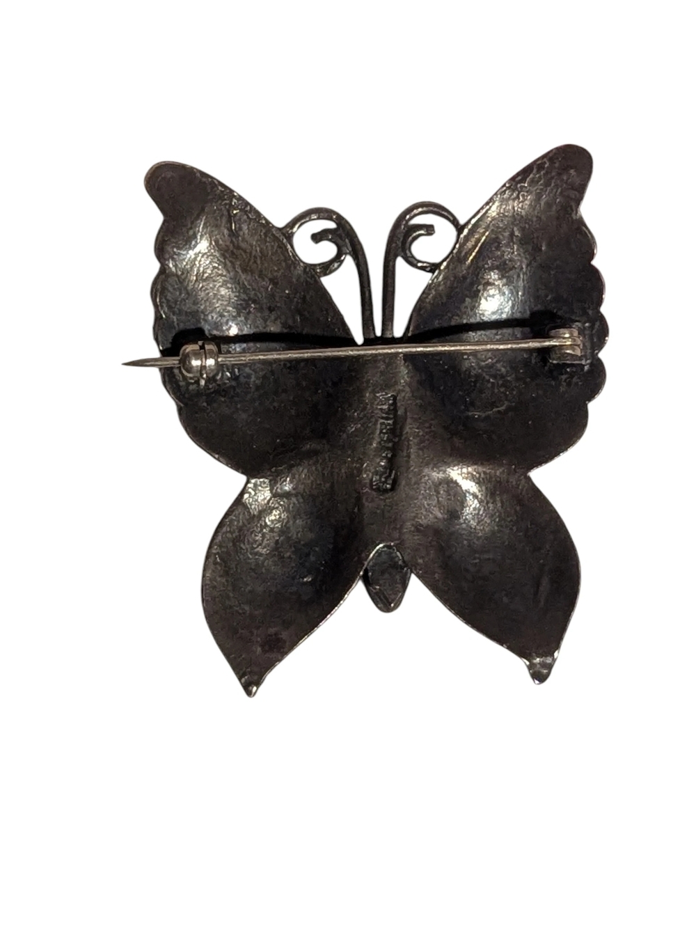 Gallery image 1 for Vintage Sterling & Turquoise Butterfly Brooch