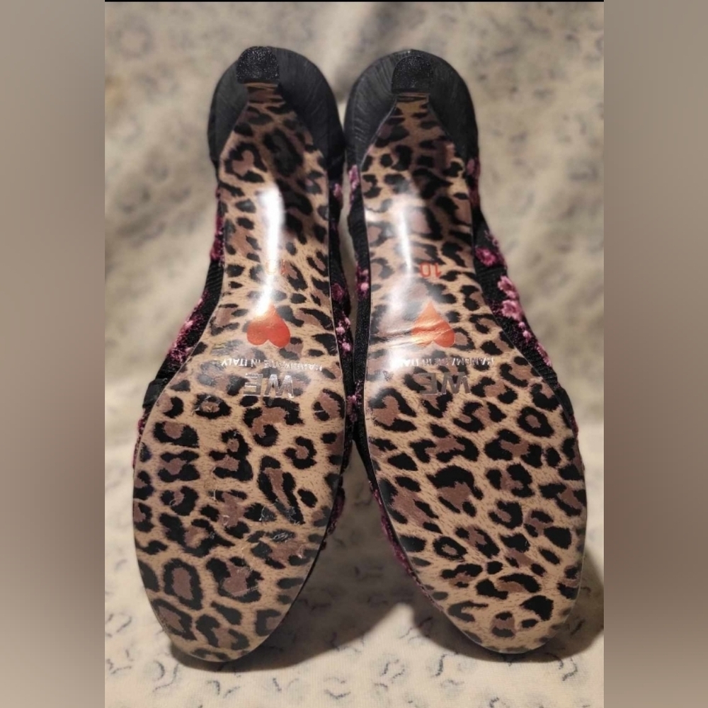 Gallery image 5 for Warren Edwards Mesh Kitten Heels w/Floral Embroidery